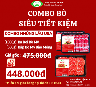 COMBO NHÚNG LẨU USA : Ba Rọi Bò Mỹ, Bắp Hoa Bò Mỹ