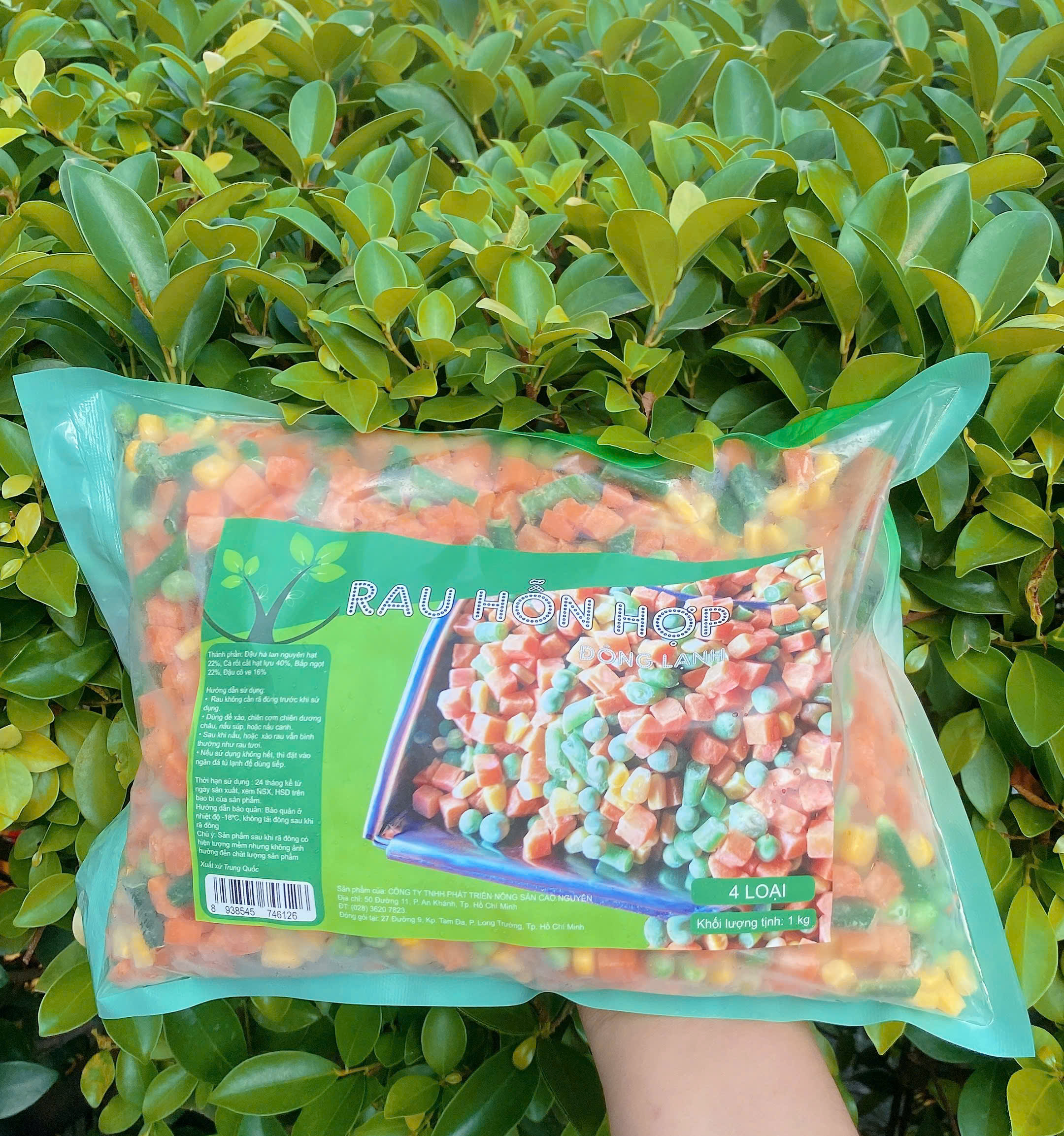 Rau Củ Hỗ Hợp (Bắp Hạt, Cà Rốt, Đậu Hà Lan, Đậu Co Ve) - Túi 1 kg