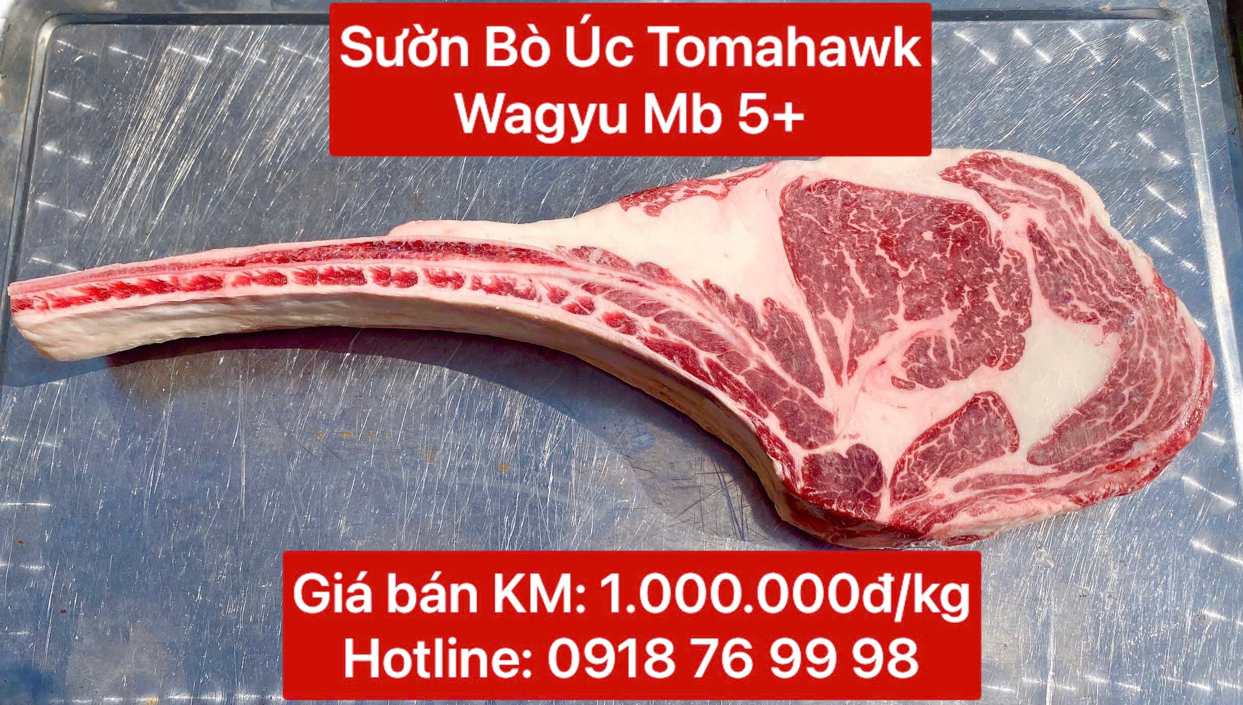 Sườn Bò Úc Tomahawk Wagyu Mb 5+